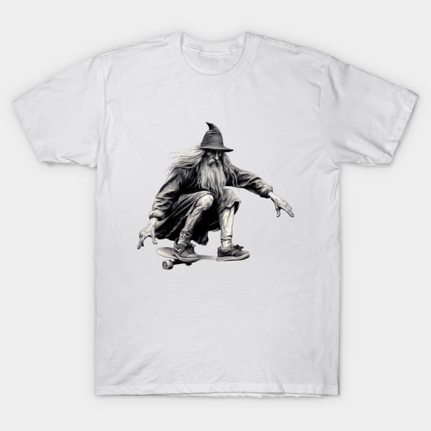 Skate Wizard doing his thing T-Shirt by Liana Campbell